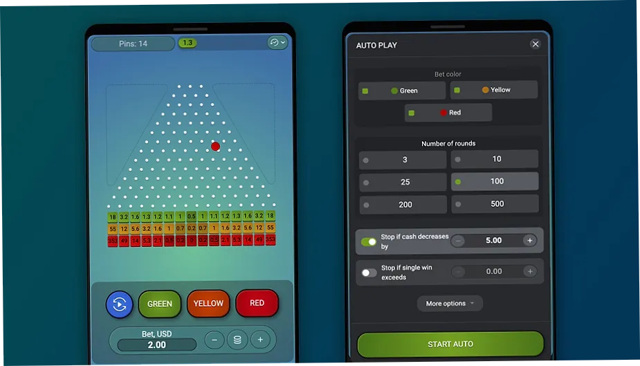 Plinko mobile screen